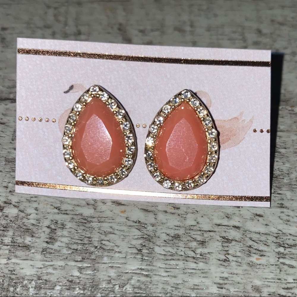 Peach stud earrings